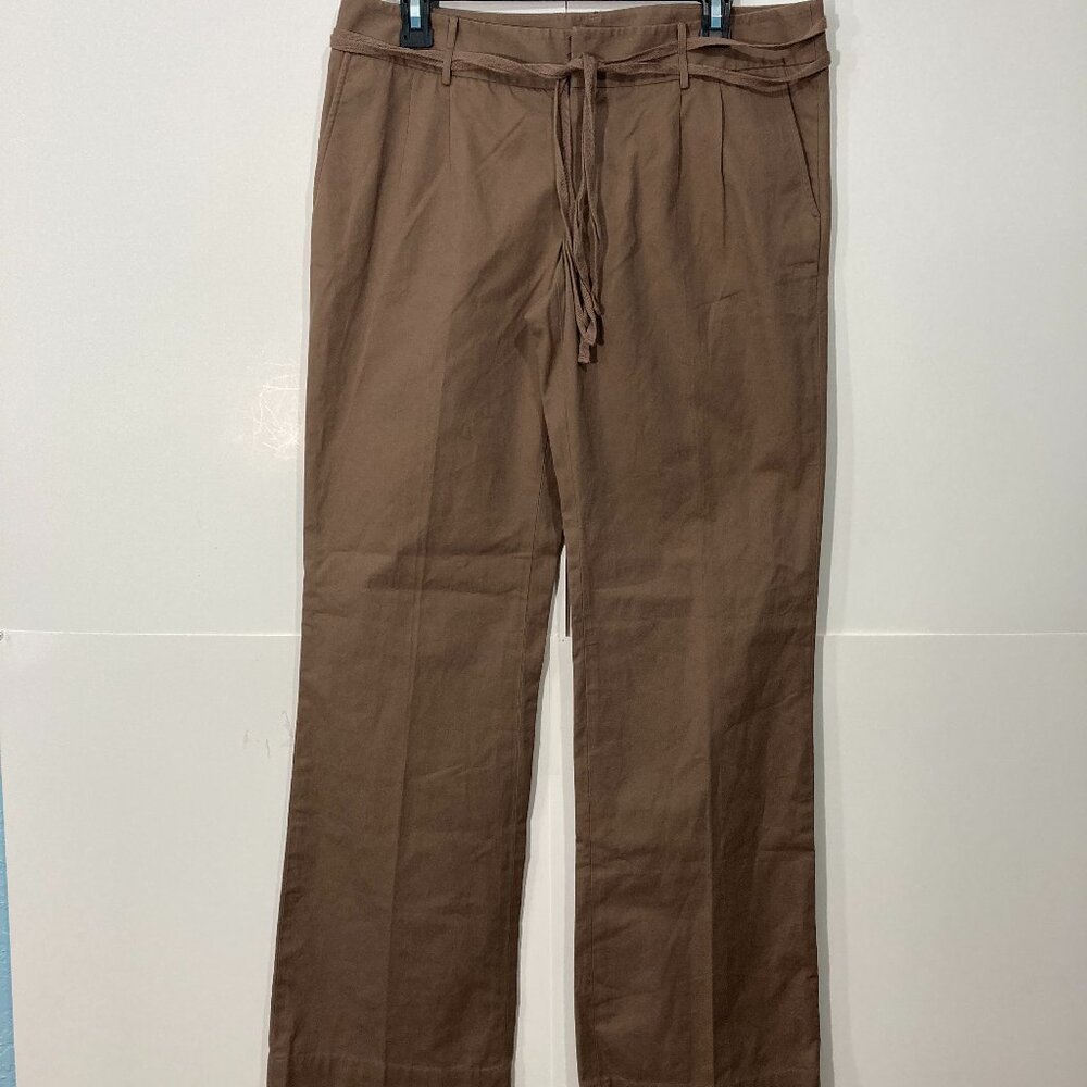 NWT Chelsea & Theodore Womens Ballerina Soft Mocha Cotton Chino Pants Size 10